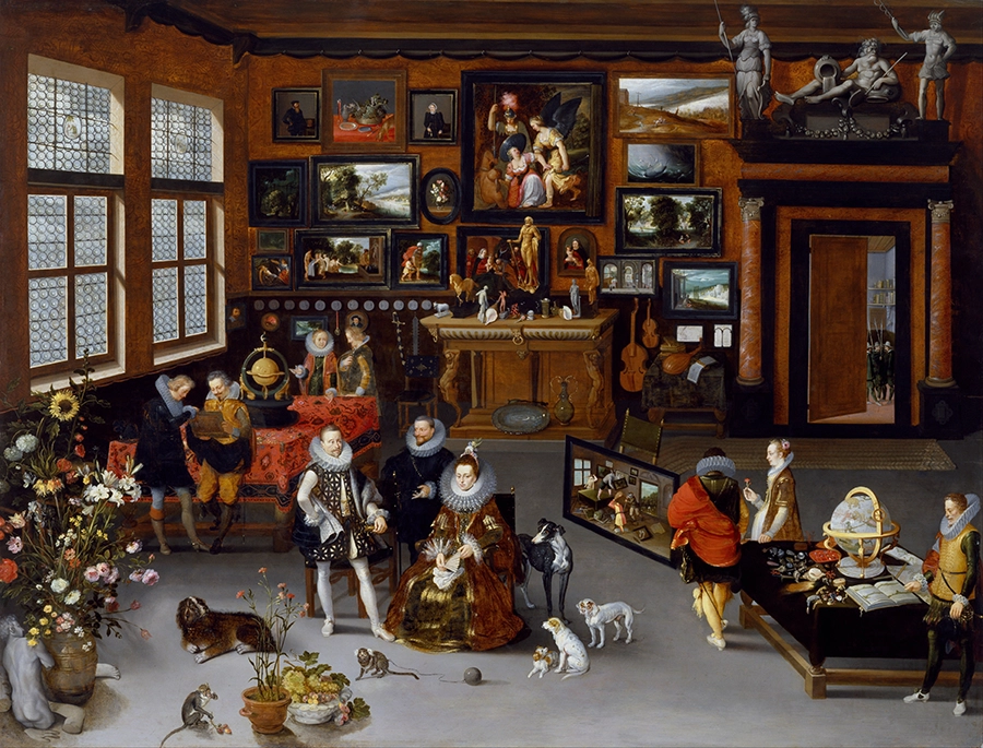 Albert and Isabella visiting a collector's cabinet