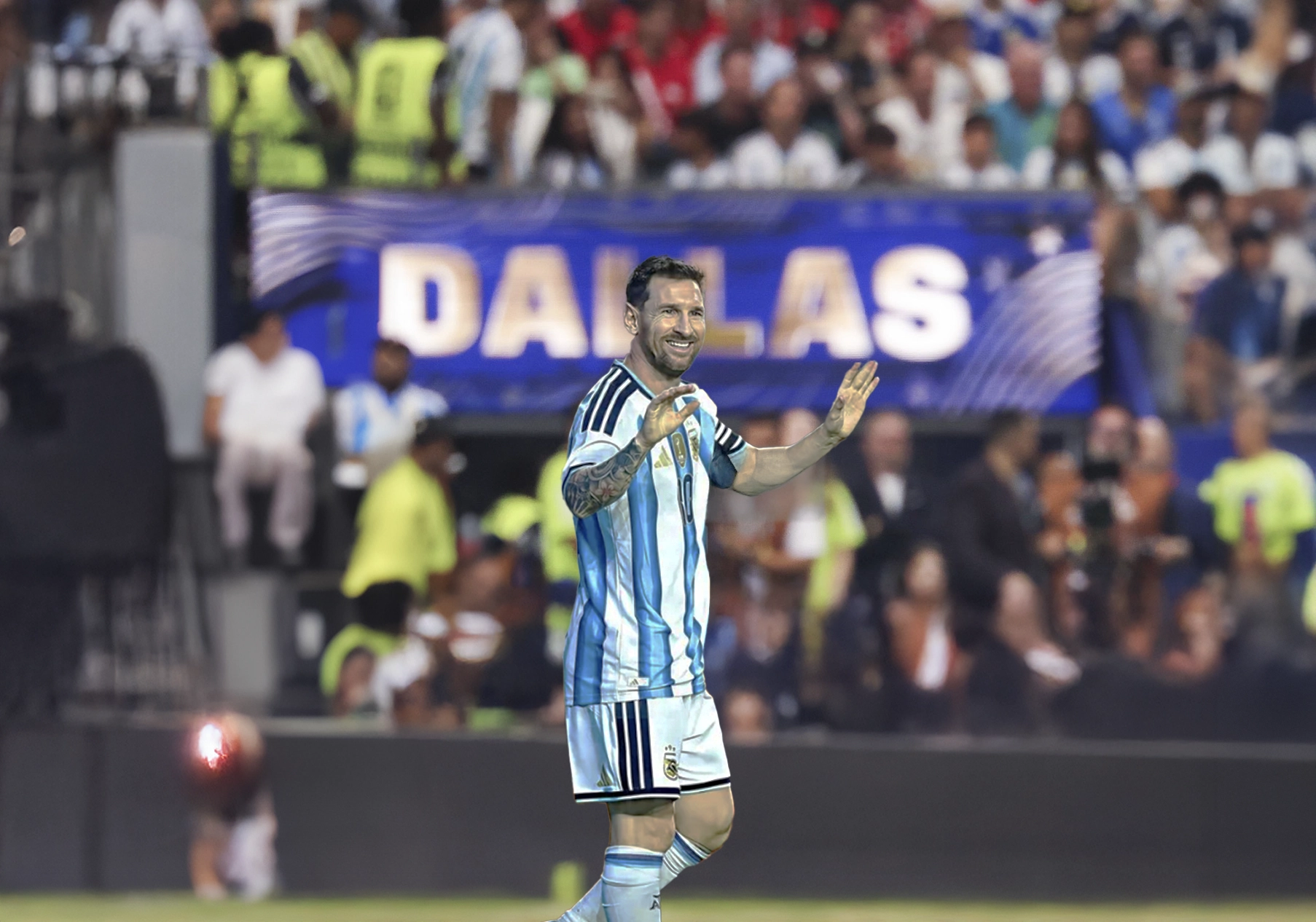 Lionel Messi en el estadio de Dallas