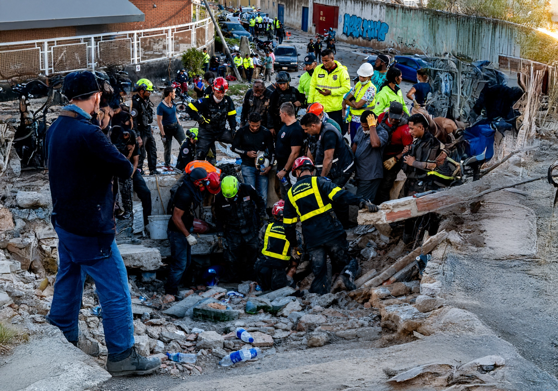 remoción de escombros en el terremoto de Venezuela